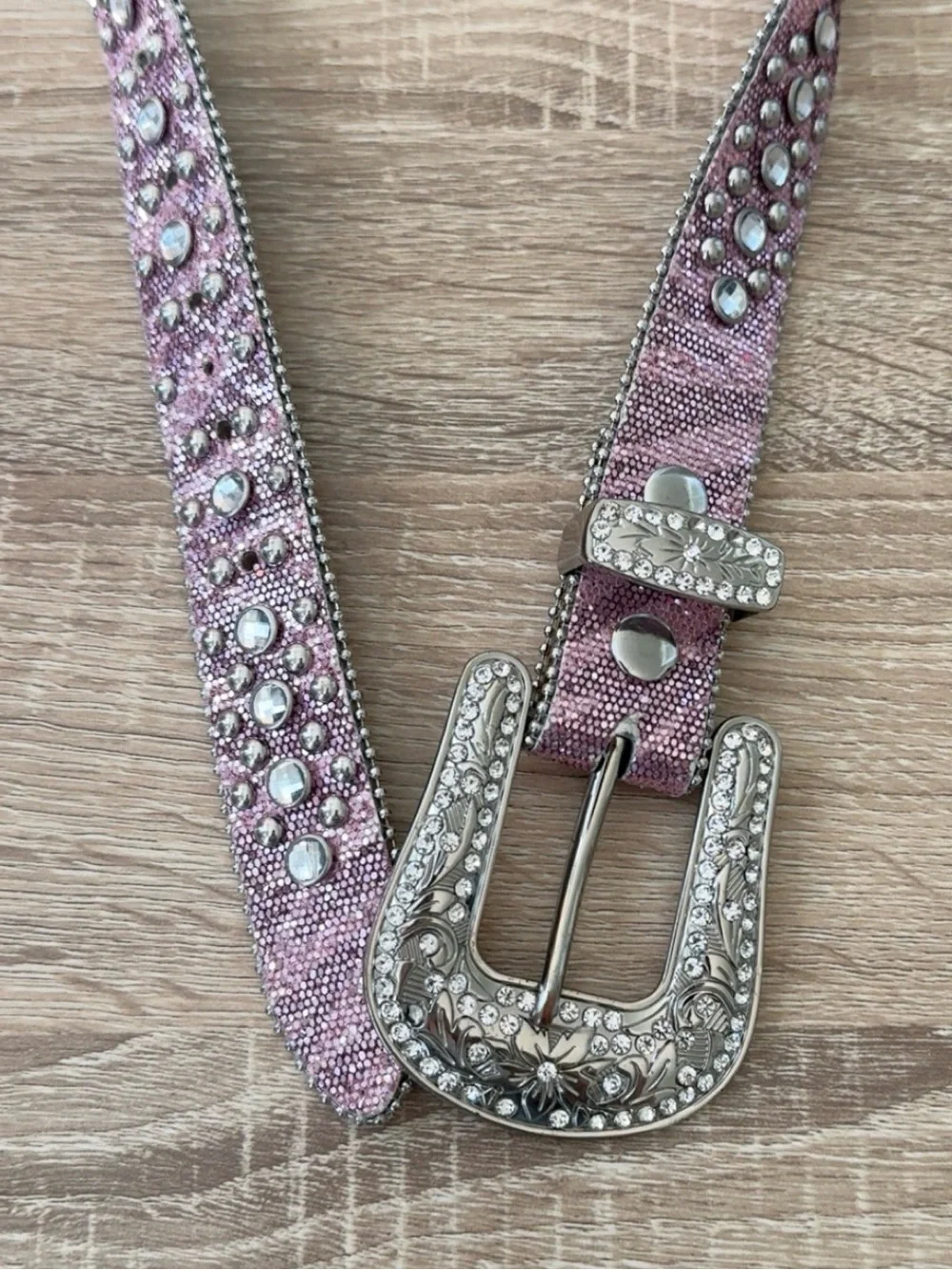 Nocona Girls' Pink Glitter Horseshoe Western Belt‎ Size 26